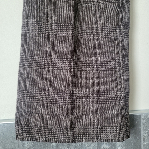 Della Spiga Checkered Wide Leg Dress Trouser Pants in Brown - Picture 4 of 13
